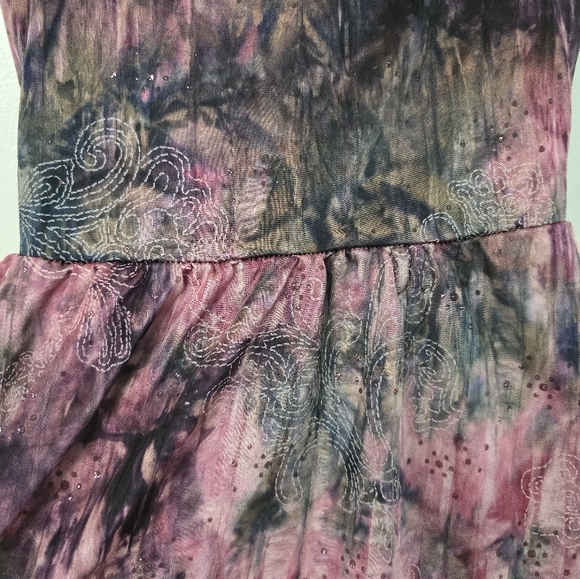 Vol 1 Babydoll Fairy Sequin Cami Tunic Top Size Medium Handkerchief Hem - Picture 6 of 11